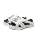 Weiße Herren-Plateau-Sandalen mit gemusterter Innensohle und BLAKE-SHOES Logo Print - 36-37 / Weißschwarz