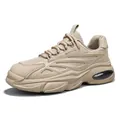 Atmungsaktive Herren Laufschuhe in Khaki mit dicker rutschfester Sohle für den Sommer - 39 / Beige (YG-G012)