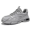 Atmungsaktive graue Chunky-Sneaker für Herren, stylische Sportschuhe mit dicker Sohle - Grau (YG-G012)