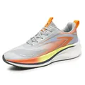 Breathable gray mesh running shoes with vibrant orange and blue gradient accents - 39 / Grey Orange (Q21)