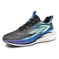 High-performance breathable blue and black mesh men's running shoe with cushioned sole - 39 / Grey Royal Blue (Q21)