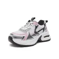 Stylish women's lightweight mesh dad sneakers in silver and pink for summer jogging - 35 / Beige Pink (G589)