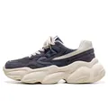 Retro chunky sneakers with breathable mesh upper and thick undulating sole for men - 39 / Dark Gray