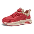 Stylish men's retro chunky dad sneakers in red and beige colorway for casual wear - DM-BK253 Red / 39