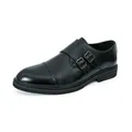 Classic black double monk strap men's dress shoes for business formal and wedding occasions - 38 / 尖头双扣孟克款(WJZ-502) / Black