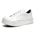 Men's trendy white low-top platform sneakers featuring a unique chunky sole design - 39 / X271 White