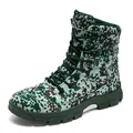 Scarponi da trekking alti da uomo con motivo mimetico digitale verde professionale - 39 / Stile Camouflage Verde (DM-55026)