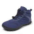 Duurzame marineblauwe sneeuwlaarzen voor heren met warme fleecevoering en antislip rubberen zool - 35 / Blauw