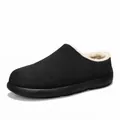 Men's winter warm black clogs with thick fleece lining and durable outdoor sole - 39 / Black