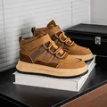 Sneakers alte marroni da uomo con design retrò outdoor per l'autunno e l'inverno - 39 / Kaki