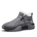 Graue Herren-Winterstiefel mit warmem Fleecefutter und seitlichem Reißverschluss - 38 / Sportlich-Lässiger Stil (MD1938) / Grau
