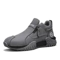 Herren Winterstiefel in Grau mit dicker rutschfester Sohle und seitlichem Reißverschluss für Männer - 38 / Sportlich-Lässiger Stil (D1938) / Grau