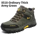 Durable men's high-top hiking boots in army green with non-slip thick sole - 39 / High Top Shoes (8518) / Army Green