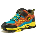Kleurrijke hoge outdoor wandelschoenen voor tieners met een stevige antislip profielzool - Oranje (Dun)