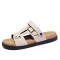 Lässige Herren-Strandsandalen in Beige mit dicker Sohle und Schnallenriemen - 39 / Gebrochenes Weiß