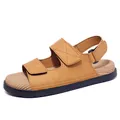 Herren atmungsaktive Strandsandalen in Hellbraun mit verstellbaren Riemen - 39 / Gelbbraun