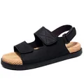 Atmungsaktive Herren Outdoor-Sandalen mit dicker Sohle in Schwarz für den Strand - 39 / Schwarz