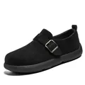Chaussure classique en daim noir pour hommes avec une boucle de serrage réglable - 39 / Noir