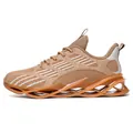 Men's breathable blade running shoes featuring brown flyknit mesh upper and unique sole - 39 / Casual Style (8812) / Terracotta Warriors