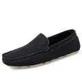 Mocassins en cuir noir respirant pour hommes avec semelle de conduite à picots - 38 / Noir