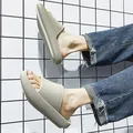Comfortable khaki thick sole slides for indoor and outdoor summer use - 38 / Gray