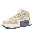 Sneakers alte da uomo in stile Harajuku con suola spessa nei colori crema e beige. - 39 / Beige (H7)