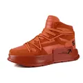 Scarpe da skate stringate alte arancioni stile Harajuku da uomo con suola spessa - 39 / Arancione (H7)