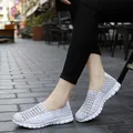 Chaussures décontractées tissées respirantes grises et blanches pour un confort estival - 38 / Blanc (SDF-6802)