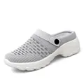 Mocasines de malla transpirable gris para mujer con una cómoda suela de plataforma. - 38 / Gris