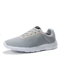 Grey breathable mesh running shoes with white rubber sole for men and women - 48 / Gray