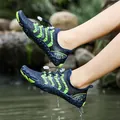 Scarpe da acqua traspiranti per esterno con suola in gomma antiscivolo nero e verde - 35 / Scarpe da Scoglio Outdoor (DQ-1722) / blu-verde