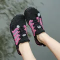 Scarpe da scoglio traspiranti nero e rosa per nuoto e attività all'aperto - Nero/Rosso rosa