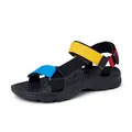 Sandali sportivi leggeri con cinturini colorati e chiusura a strappo regolabile - 38 / Blu Giallo Rosso