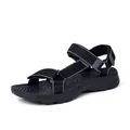 Sandali estivi neri traspiranti da spiaggia con velcro e suola ondulata antiscivolo - 40 / Grigio nero