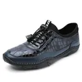 Chaussures de randonnée décontractées pour hommes en bleu marine avec motif crocodile - 38 / Bleu