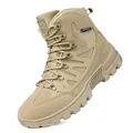 Sand-colored breathable tactical hiking boots with professional anti-slip high-top design - 40 / Sand