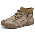 Men's vintage brown high-top Martin boots with elastic sock cuff and drawstring laces - 38 / Brown