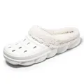 Komfortable weiße Winter-Clogs mit warmem Fellfutter und atmungsaktivem Hohldesign - 36 / Weiß