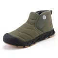 Bottes de neige vertes durables avec doublure en fausse fourrure et semelle en gomme - 38 / Vert Militaire