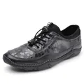 Chaussure de randonnée décontractée pour hommes avec motif camouflage et lacets - 38 / Gris
