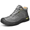 Grijze hoge outdoor wandelschoen met dikke zool en vetersluiting voor heren - 38 / Grijs (Ongevoerd)
