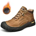 Bruine winterwandelschoenen voor heren met warme fleecevoering en een robuuste dikke zool - 38 / Lichtbruin (Katoenen schoenen)