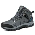 Professionele grijze hoge wandelschoenen voor outdoor trekking met blauwe accenten - 40 / Enkele Schoenen (2026) / donkergrijs