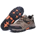 Brown and black low-top men's hiking shoes with non-slip rubber soles for outdoor activities - 39 / Low-Top / Brown