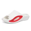 Eleganti ciabatte bianche con suola spessa e accento rosso per interno ed esterno - 36-37 / Bianco Rosso
