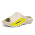 Ciabatte da spiaggia alla moda beige e gialle con suola spessa per esterni - 36-37 / Cachi