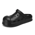 Komfortable und modische schwarze Plateau-Clogs mit atmungsaktiven Löchern für Damen und Herren - 36-37 / Schwarz