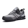 Zapato de seguridad transpirable gris y negro para hombre con cierre de rueda - 38 / Estilo G09 / Gris