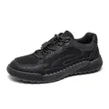 Scarpe casual da uomo in rete nera traspirante con design a fibbia elastica a sgancio rapido - 38 / Nero