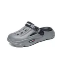 Grey mens breathable clogs for summer outdoor beach wear featuring fashion strap - 38-39 / XT-018 Dark Gray